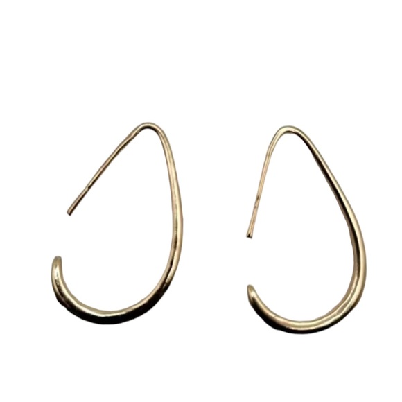 HOT DEAL!! 🔥 Gold Drop Hoop Earrings - Picture 2 of 5